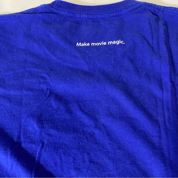 Apple Camp Blue Tee Shirt Short Sleeve Size Small Make Movie Magic Director Cut - Picture 7 of 7